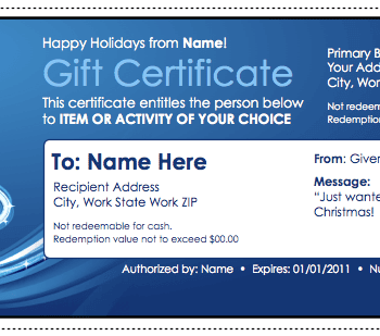 Pages Template Christmas Gift Certificate