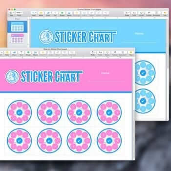 Quarter Sticker Chart Template for Pages, PDF, and Word
